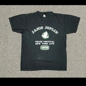Vtg 2006 Janis Joplin Peace Festival 1970 Print T-Shirt Size (M)